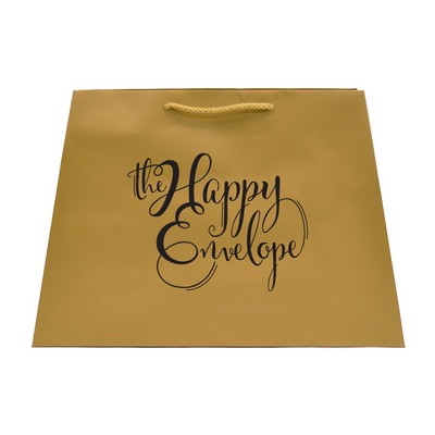 Inverted Trapezoid Matte Gold Dust Paper Euro Tote (12.5/16"x5.25"x11")