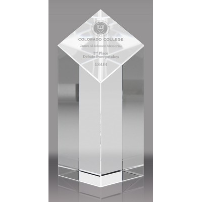 Capri Crystal Diamond Pillar Award 6"