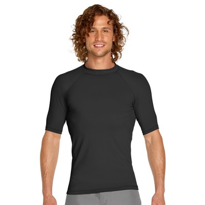 Adult Short Sleeve Rash Guard - Black