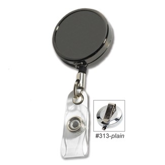 Gunmetal Retractable Badge Reel w/Belt Clip (Blank)