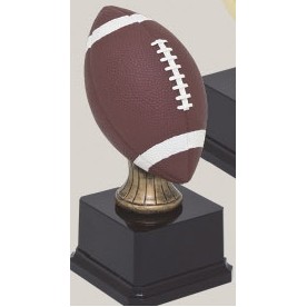 Painted Large Football Sport Ball Resin Trophy w/7"x3.5" Black Base