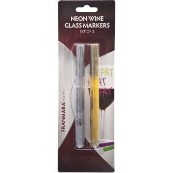 Gold & Silver Neon Wine Glass Markers