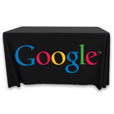 4' Premium PolyKnit™ Throw Style Table Cover w/Full Color Logo (48"x24"x29")