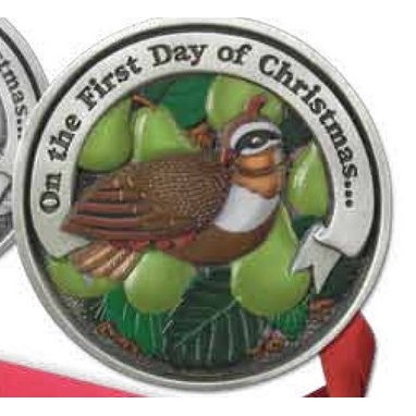 Twelve Days of Christmas 3D Gallery Print Mini Ornament (Day 1 - A Partridge in a Pear Tree)