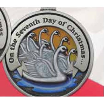 Twelve Days of Christmas 3D Gallery Print Full Size Ornament (Day 7 - Seven Swans-a-Swimming)