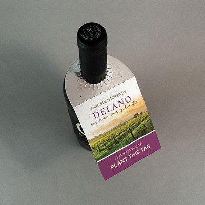 1 Sided Seed Paper Wine Bottle Tag