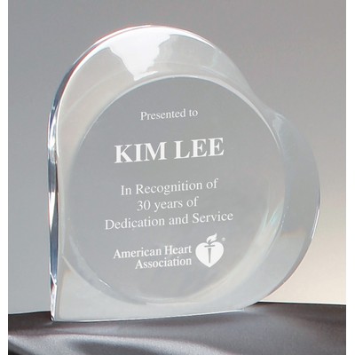 Clear Acrylic Heart Award