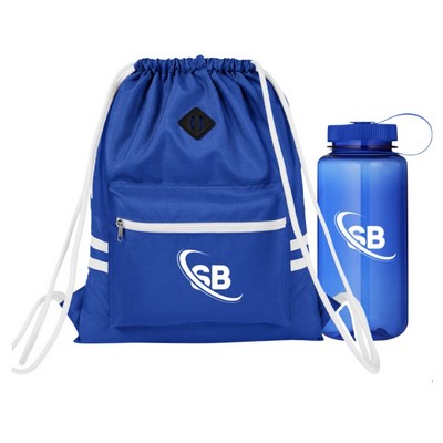 Low Minimum - Drawstring Bag with Bottle