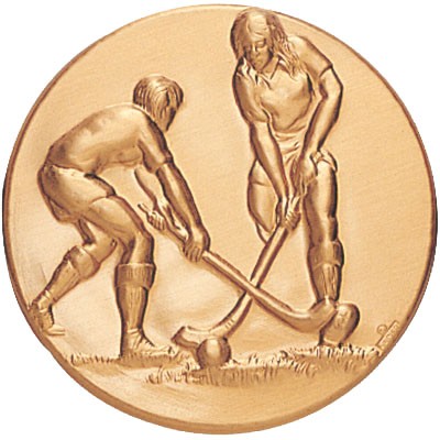 2" Field Hockey Stamped Medallion Insert Disc