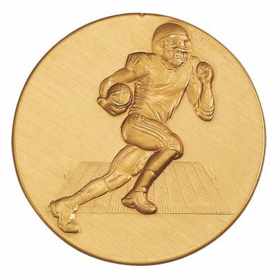 2" Football Runner Stamped Medallion Insert Disc