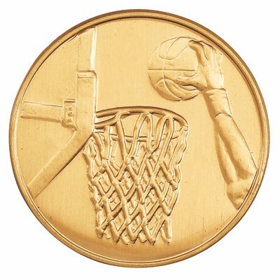 2" Basketball General Stamped Medallion Insert Disc