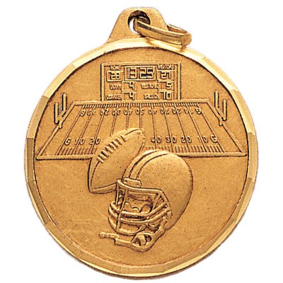 E Series Die Struck Football Medal w/Helmet & Field