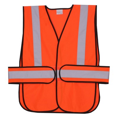 Orange Solid Side Strap Safety Vest