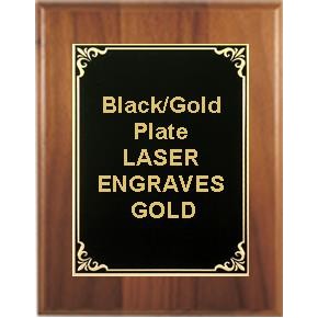 Cherry Plaque 6" x 8" - Black/Gold 3-7/8" x 5-7/8" Hi-Relief Plate