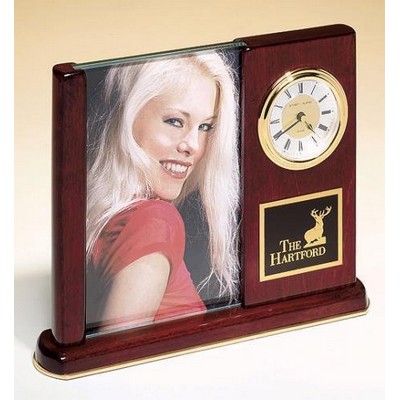 Rosewood Picture Frame Clock 8 1/2" W x 6 3/4" H