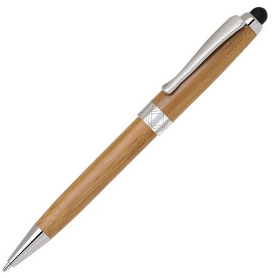 Bamboo Stylus Pen - Chrome trim