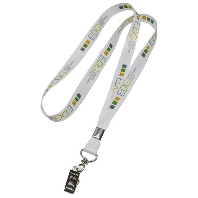 1/2" Dye-Sublimation Full Color Lanyard w/Bulldog Clip