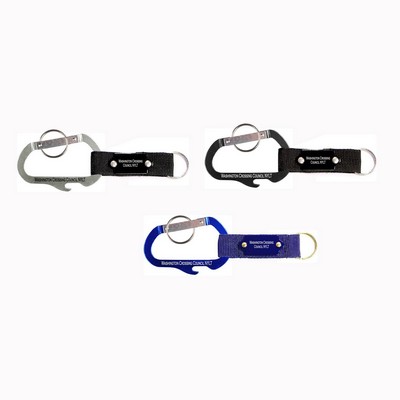 Carabiner w/Bottle Opener & Metal Plate