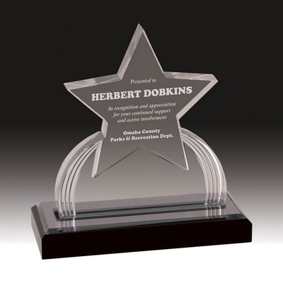 6¼" Silver Carved Star Impress Acrylic Award