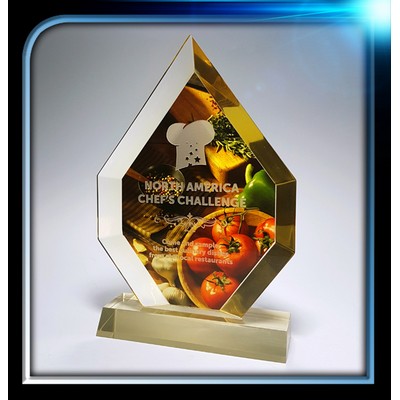 Executive Series Gold Teardrop Jewel Award w/Base (6"x8"x3/4")