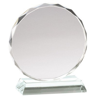 Medium Faceted Crystal Circle Award