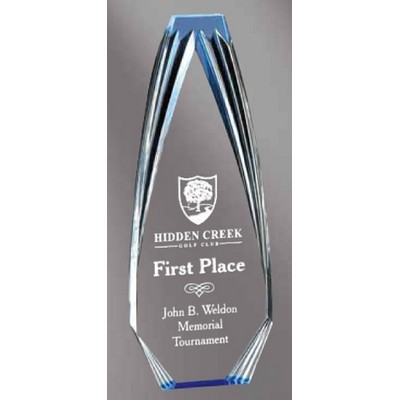 Large Blue Acrylic Diamond Obelisk Award