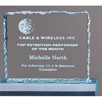 Small Blue Acrylic Cracked Ice Award