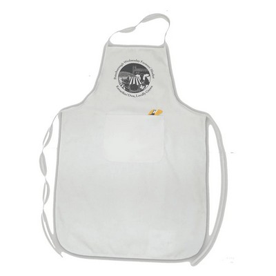 One Pocket Bib Apron in White