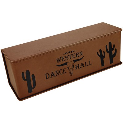 Dark Brown Leatherette Single Wine Box w/ Tools