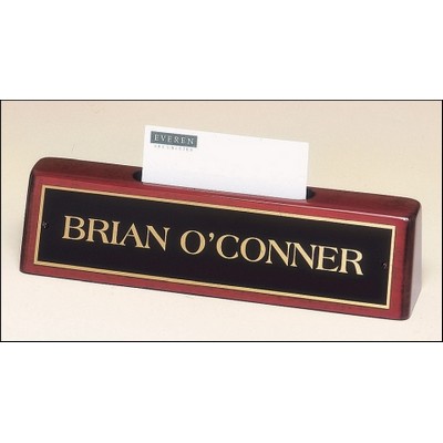 Rosewood Nameplate w/Business Cardholder