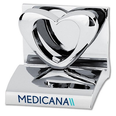 Heart Chrome Business Card Holder