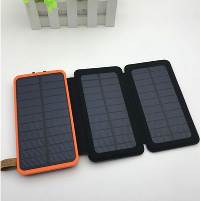 10000mAh Folding Power Bank with 2 Solar Panels