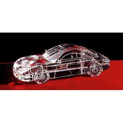 3D Crystal Luxury Car Sculpture w/Custom Etching (6")