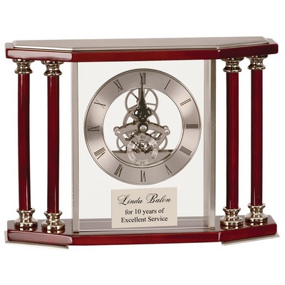 Bancroft Executive Clock-Silver/Rosewood