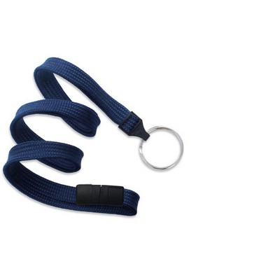 3/8" Breakaway Blank Lanyard w/Split Ring (Navy Blue)