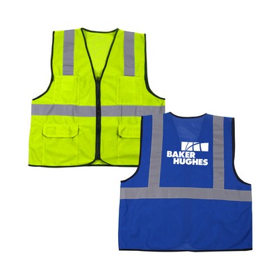 High Visibility Safety Vest with 4 Pockets