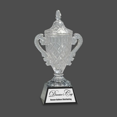 12 3/4" Crystal Cup on Black Pedestal Base