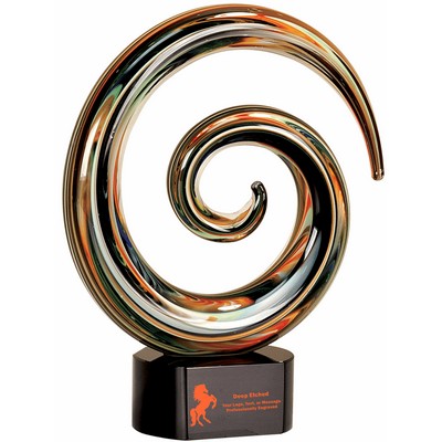 9 1/4" Swirl Art Glass