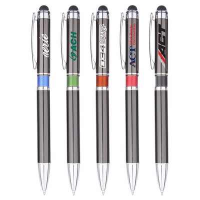 Aluminum Click Action Stylus Ballpoint Pen