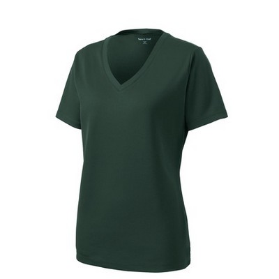 Sport-Tek® Ladies' PosiCharge® RacerMesh™ V-Neck Tee Shirt