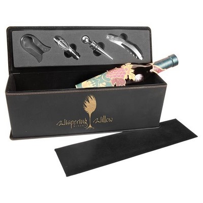 Leatherette Wine Tool Set & Bottle Case