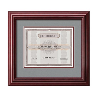 Kentridge Certificate Frame - Mahogany/Teal Grey 8½"x11"