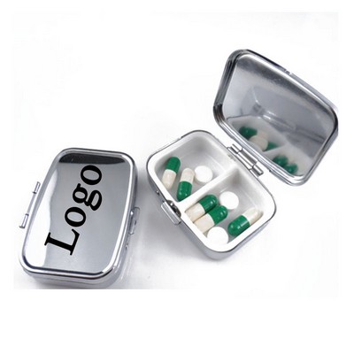 Portable Square Pill Box Metal Medicine Box