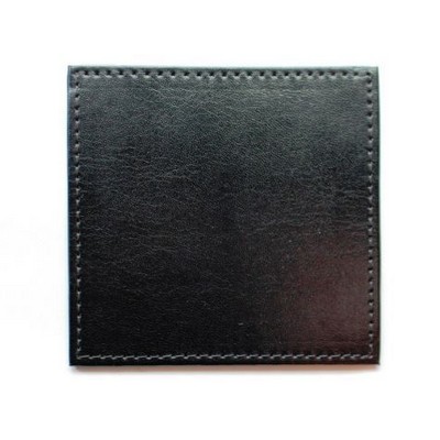 Ashlin® Designer Stratford Midnight Black Vegan Leather Executive Square Coaster