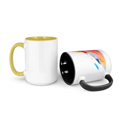 15 Oz. 2 Tone Inner & Handle Mug