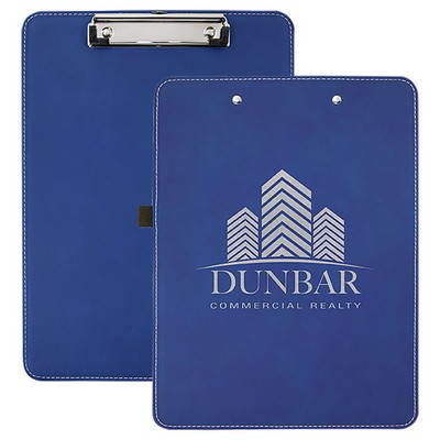 Faux Leather Clipboard, Blue, 9" x 12 1/2"