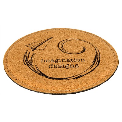 4" x 4" Round Laserable Coaster - Cork