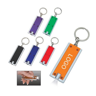 Flat LED Flashlight Keychain