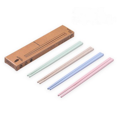 4-Pairs Reusable Wheat Straw Chopsticks Set