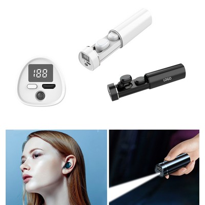 Flashlight Earphone with digtal display Charging case